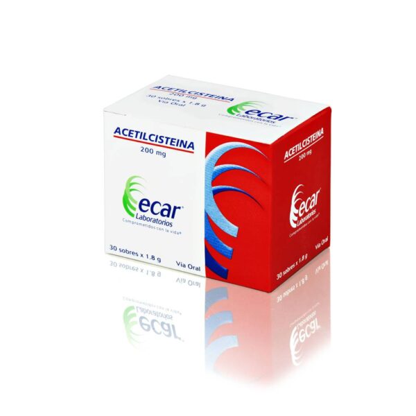 Acetilcisteina 200 mg 30 Sobres Ecar Alivio Para La Tos - Imagen 2