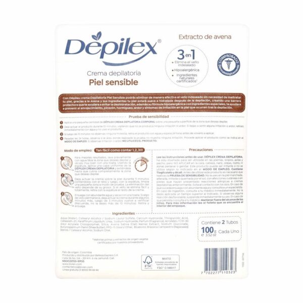 Crema Depilex 3 en 1 Piel Sensible 100 g X 2 - Imagen 2