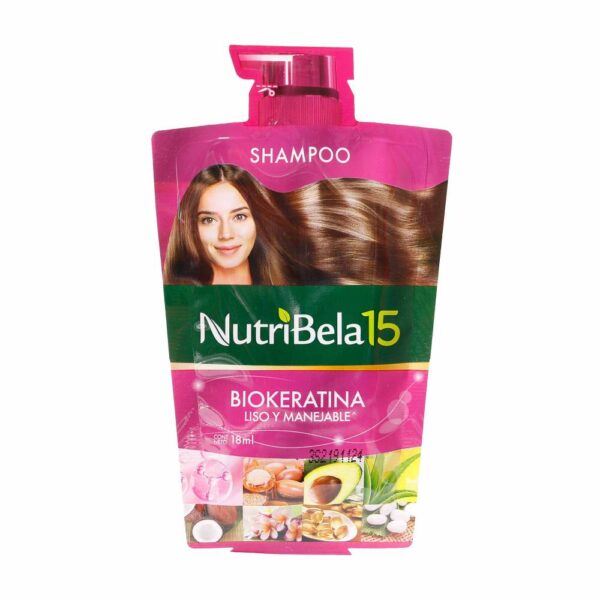 Shampoo Nutribela Biokeratina 18 ml 12 Sobres - Imagen 2