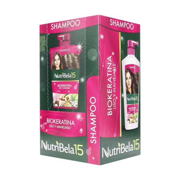 Shampoo Nutribela Biokeratina 18 ml 12 Sobres - Imagen 3