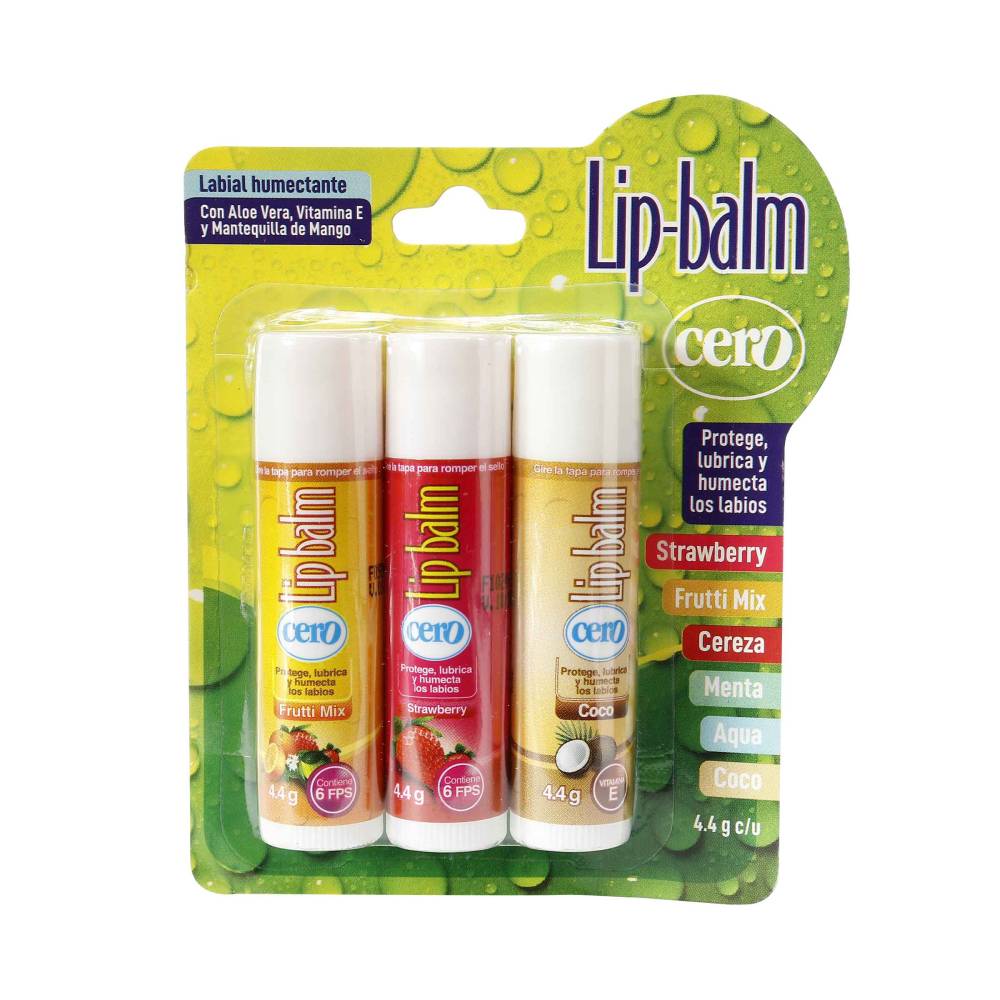 Protector Labial Kit Lip Balm Cero 3 Unidades