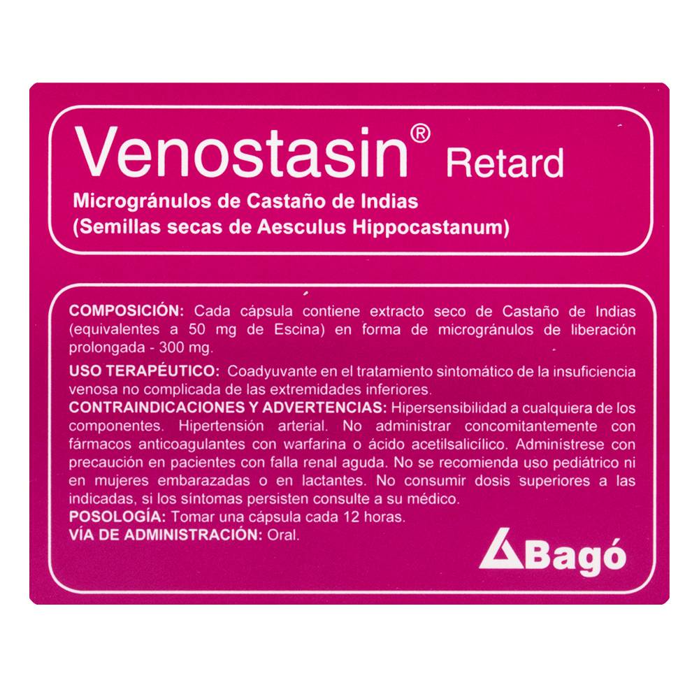 Venostasin Retard 30 Cápsulas Castaño De Indias - Imagen 3