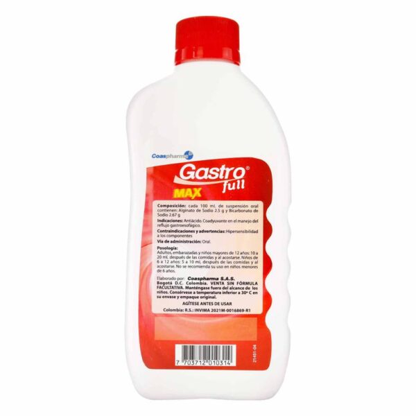 Gastrofull Max 350 ml Contra El Reflujo Y La Acidez - Imagen 2