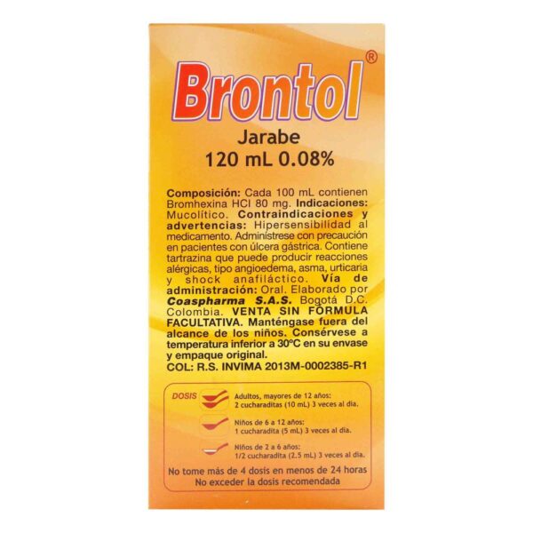 Brontol Jarabe 120 ml Mucolítico Para La Tos Con Flema - Imagen 3