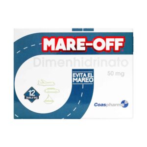 Mare Off 50 mg Caja 12 Tabletas Evitar El Mareo Coaspharma