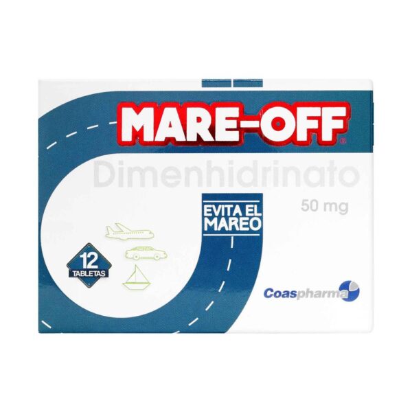 Mare Off 50 mg Caja 12 Tabletas Evitar El Mareo Coaspharma