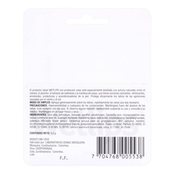 Protector Labial Wetlips Cereza 4.2 g Icom - Imagen 2