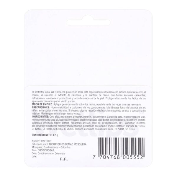 Protector Labial Wetlips Neutro 4.2 g Icom - Imagen 2