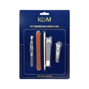 Kit Manicura Pedicura Acero Inoxidable 5 Unidades Gold Icom