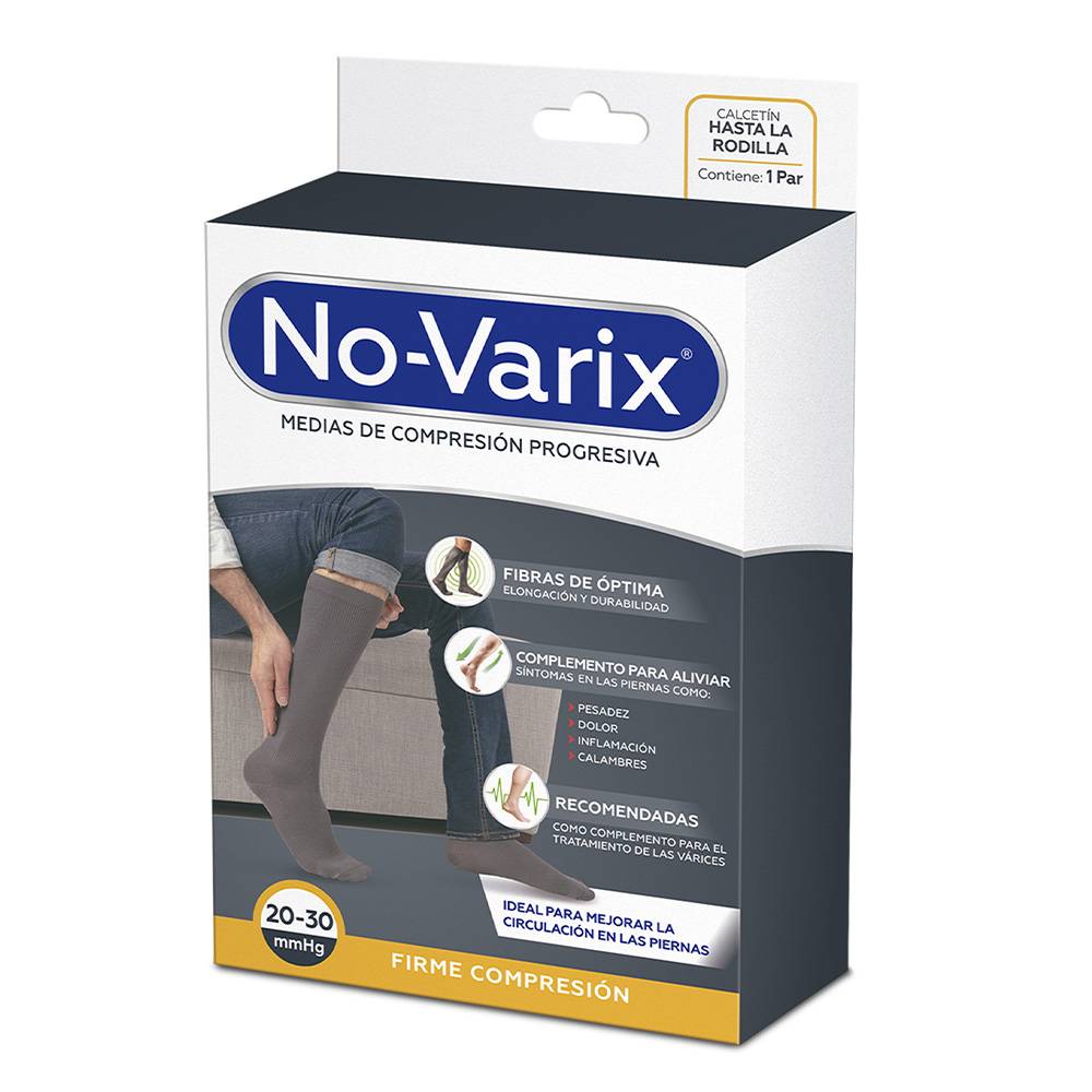 Calcetin Novarix Hombre 20-30 Mmhg Azul Talla M Para Várices