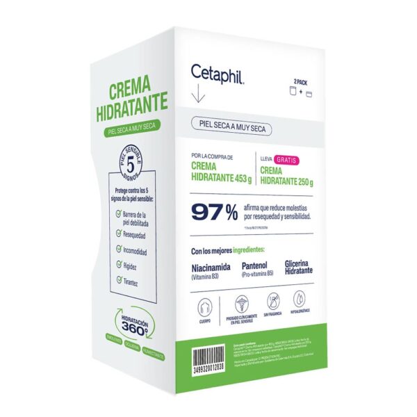 Cetaphil Crema Hidratante 453 g +  250 g Piel Muy Seca - Imagen 3