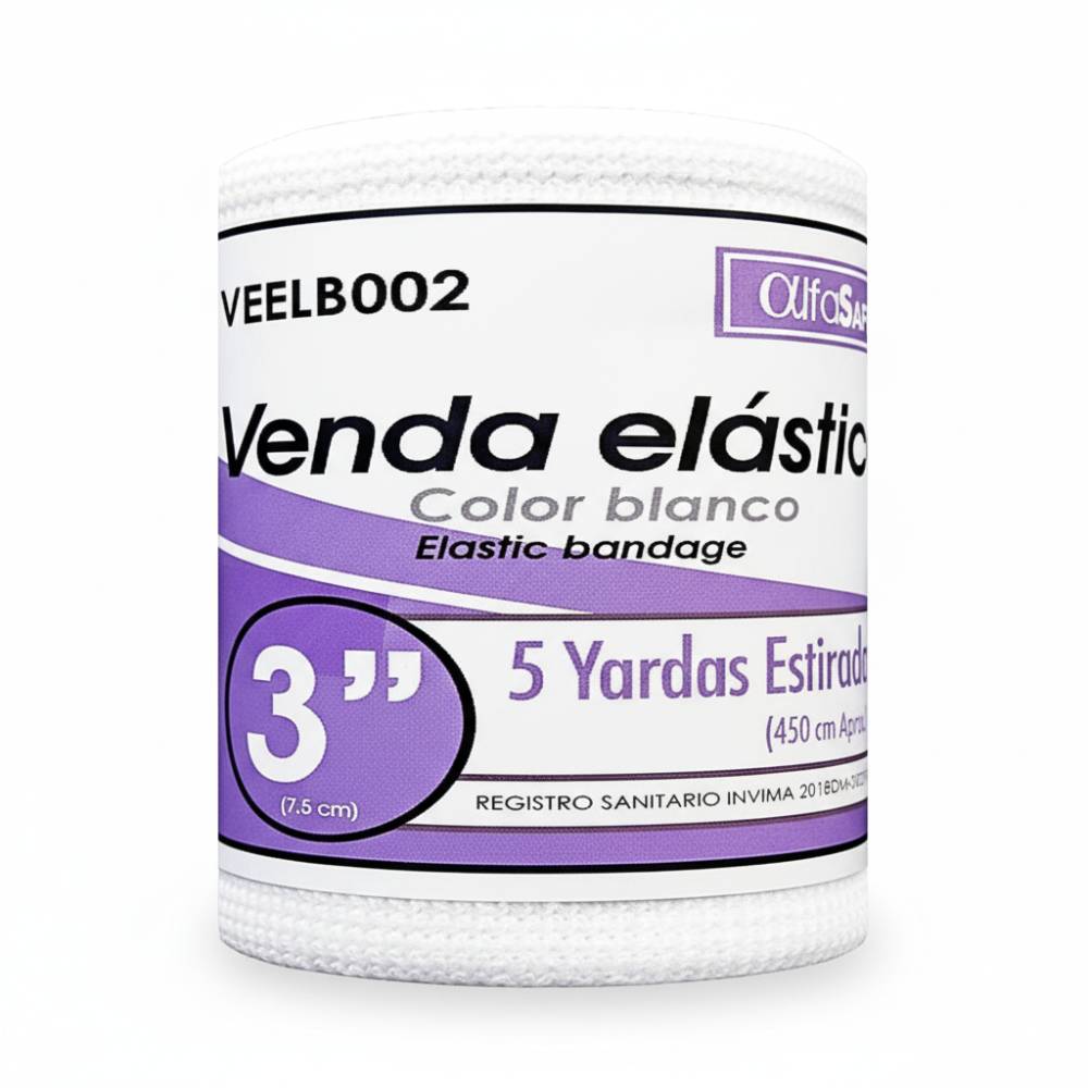 Venda Elastica Blanca AlfaSafe 3 X 5 Yardas