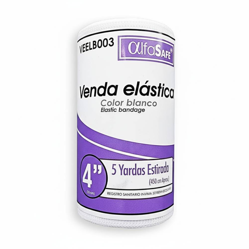 Venda Elastica Blanca AlfaSafe 4 X 5 Yardas