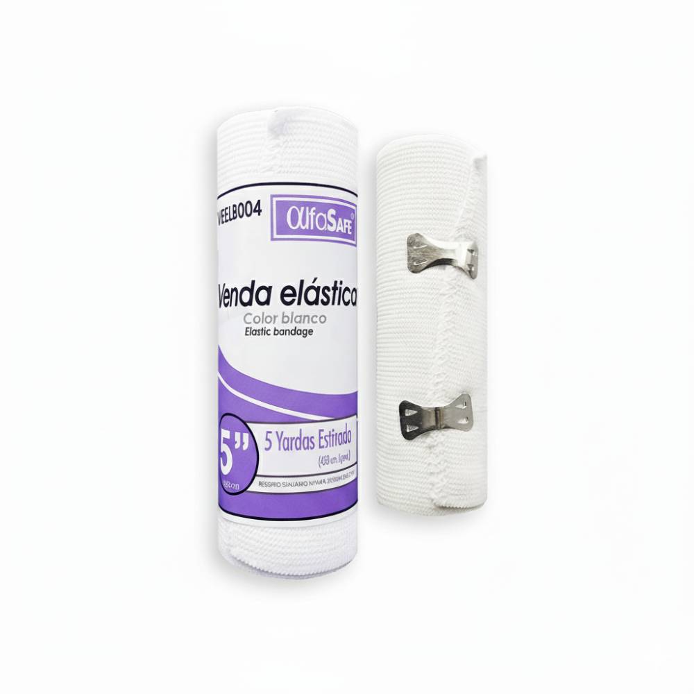 Venda Elastica Blanca AlfaSafe 5 X 5 Yardas