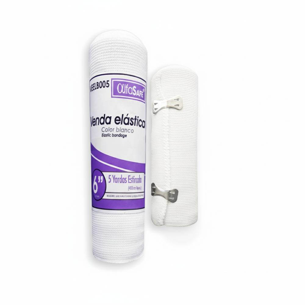 Venda Elastica Blanca AlfaSafe 6 X 5 Yardas
