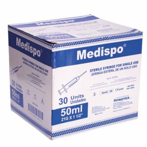 Jeringa Medispo 50 ml 21 G x 1 1/2 30 Unidades