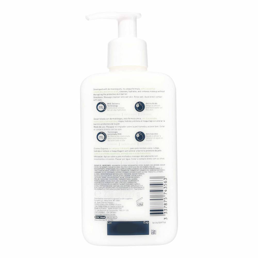 Limpiadora Crema Espuma Cerave 236 ml - Imagen 2