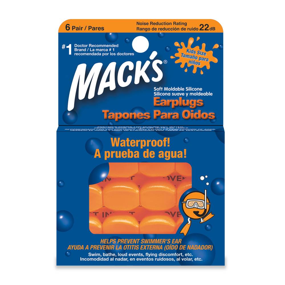 Tapones Para Oidos Silicona Suave Naranja 6 Pares