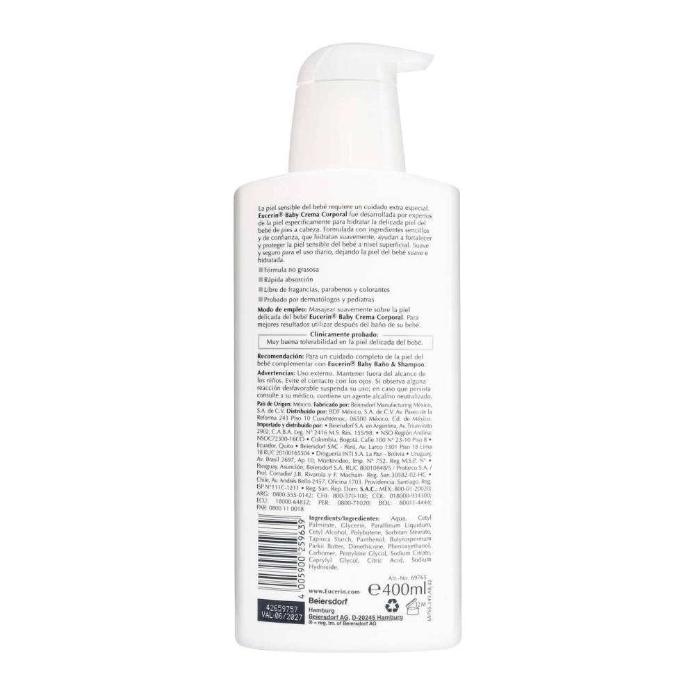 Eucerin Baby Crema Corporal 400 ml - Imagen 2