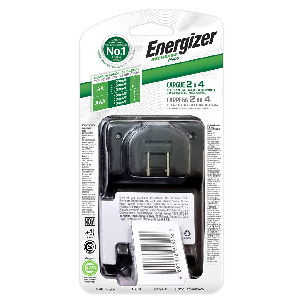 Cargador Energizer Recharge Maxi 2 Pilas - Imagen 2
