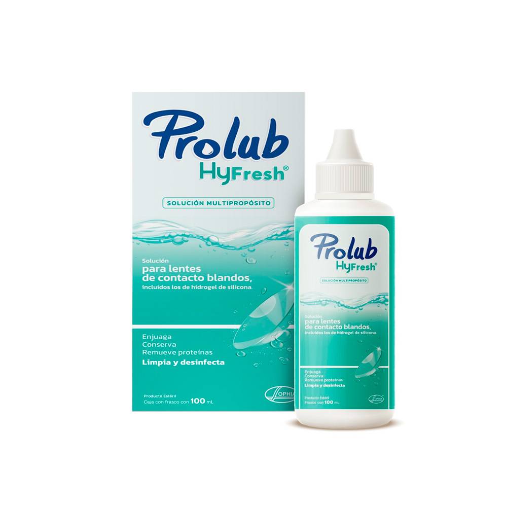 Solución Liquida Prolub Hyfresh Lentes De Contacto 100 Ml