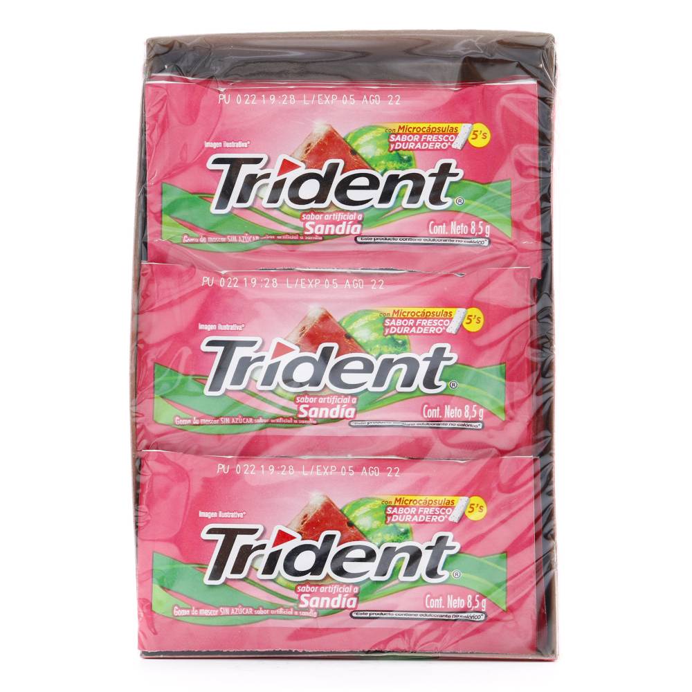Chicles Trident Sandía 18 Unidades 8.5 g