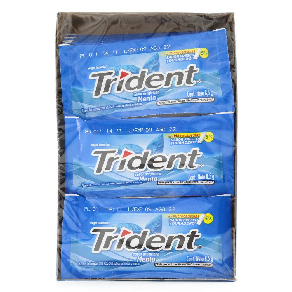 Chicles Trident Menta 18 Unidades 8.5 g
