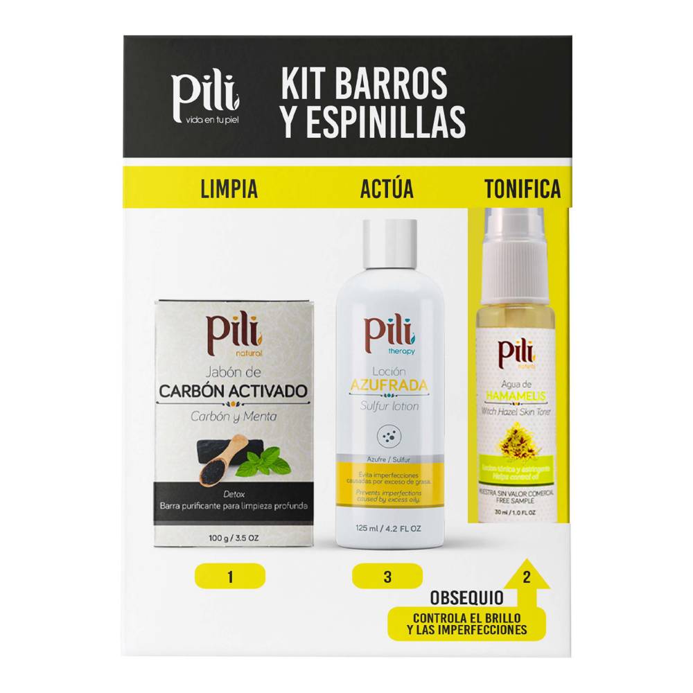 Kit Facial Anti Acné Y Espinillas Pili