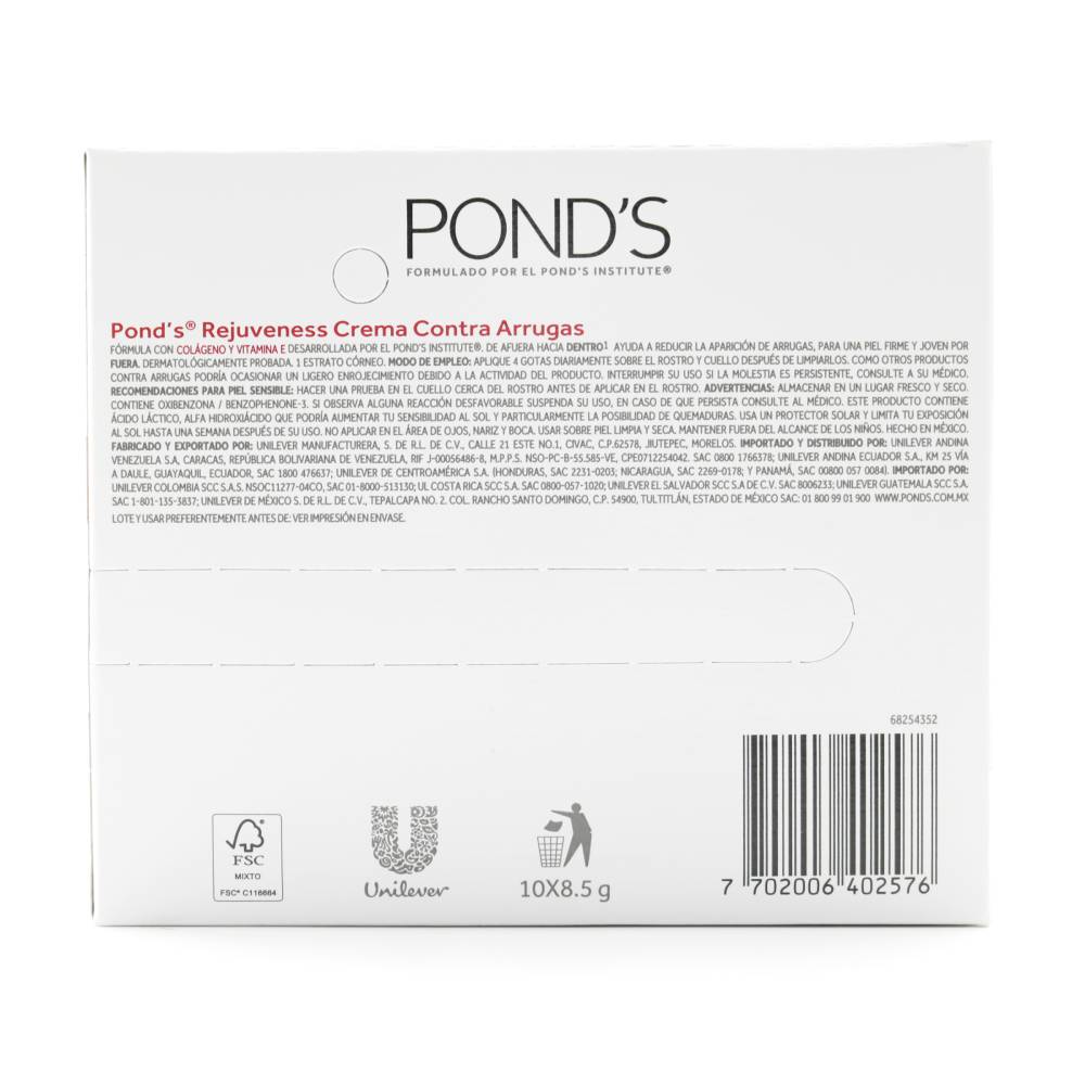 Crema Facial Contra Arrugas Ponds Rejuveness 10 Sobres - Imagen 3