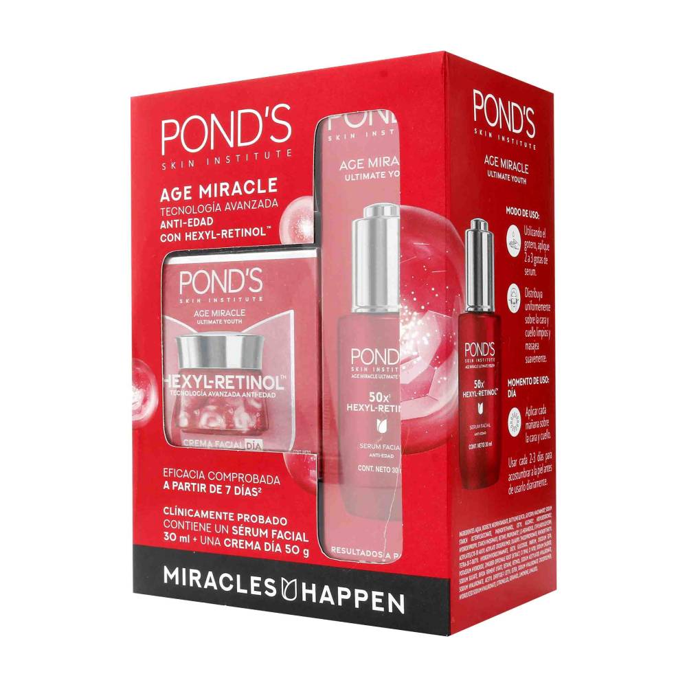 Crema Ponds Age Miracle Día 50 g y Serum Ponds 30 ml - Imagen 2