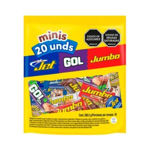 Chocolates Minis Jet Jumbo y Gol Surtidos 20 Unidades
