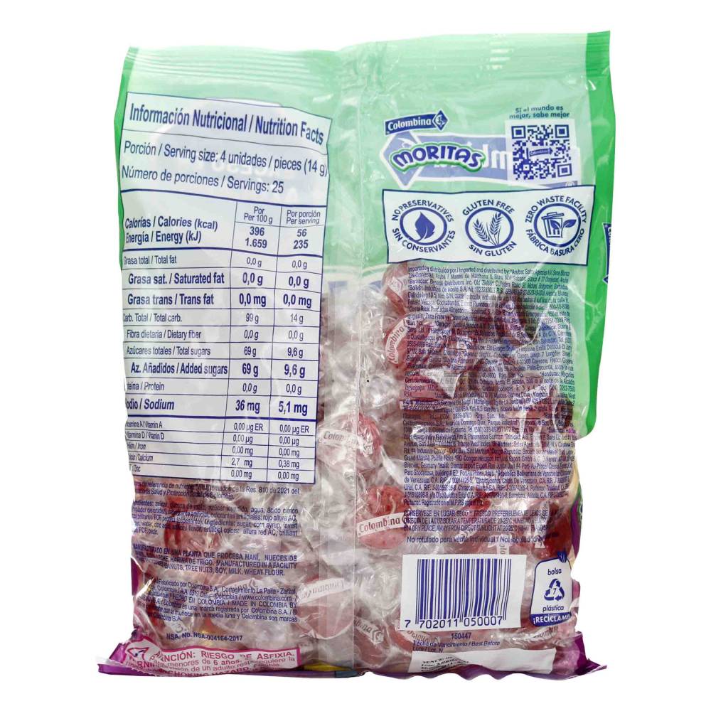 Moritas Dulce Duro Relleno Bolsa 100 Unidades - Imagen 2