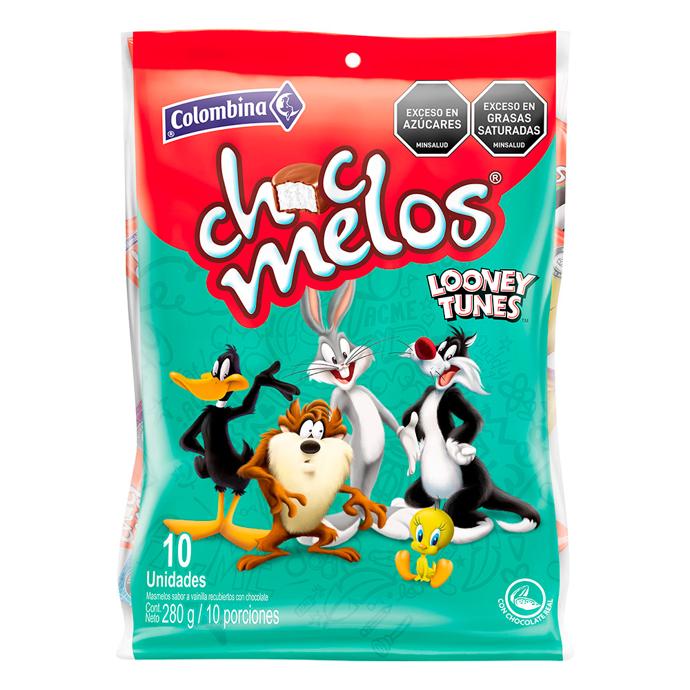 Masmelos Chocmelos Looney Tunes 28 g 10 Unidades