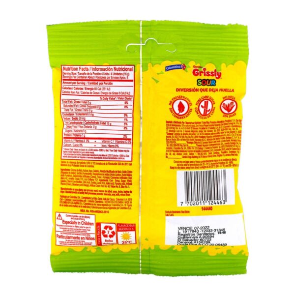 Gomitas Grissly Sour Acidas 72 g - Imagen 2