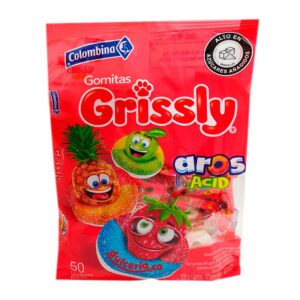 Gomitas Grissly Aros Acidos 50 Unidades