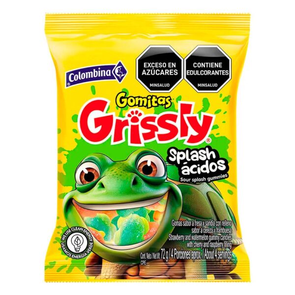Gomitas Grissly Splash Acidos 72 g