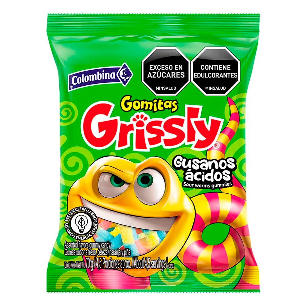 Gomitas Grissly Gusanos Acidos 70 g
