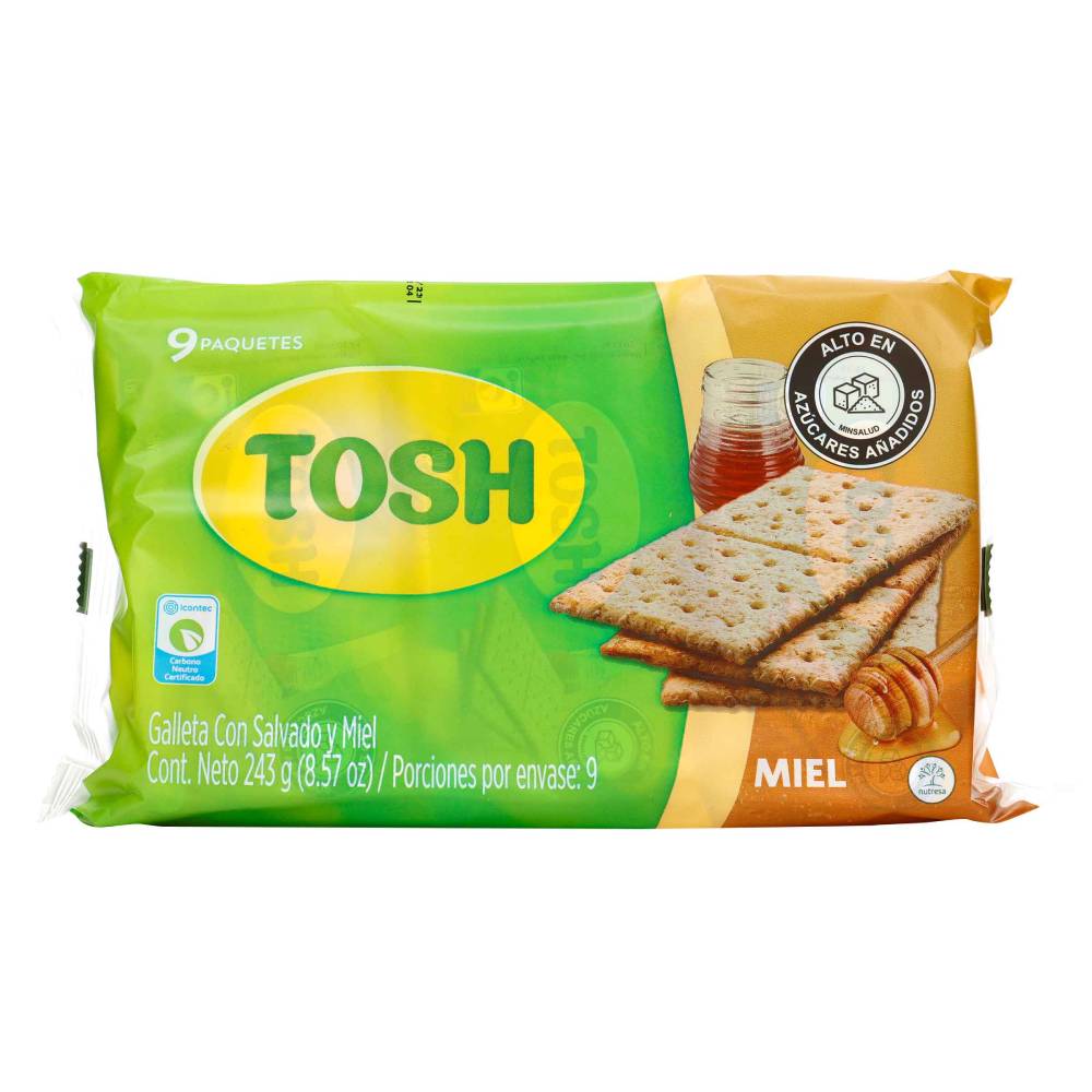 Galletas Tosh Miel Fit 243 g 9 Unidades