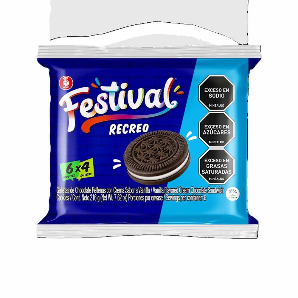 Galletas Festival Recreo Vainilla 216 g 6 Unidades