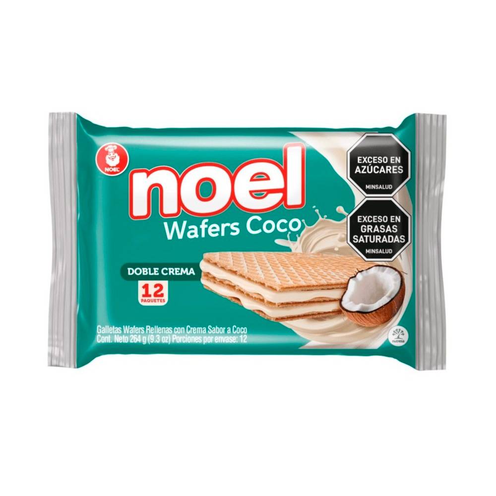 Galletas Noel Wafer Coco 12 Unidades