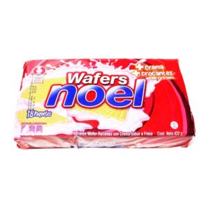 Galletas Wafers Fresa Noel 18 Unidades