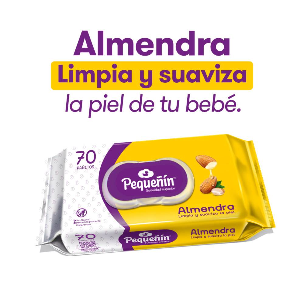 Pañitos Humedos Pequeñin Almendra 70 Unidades - Imagen 2