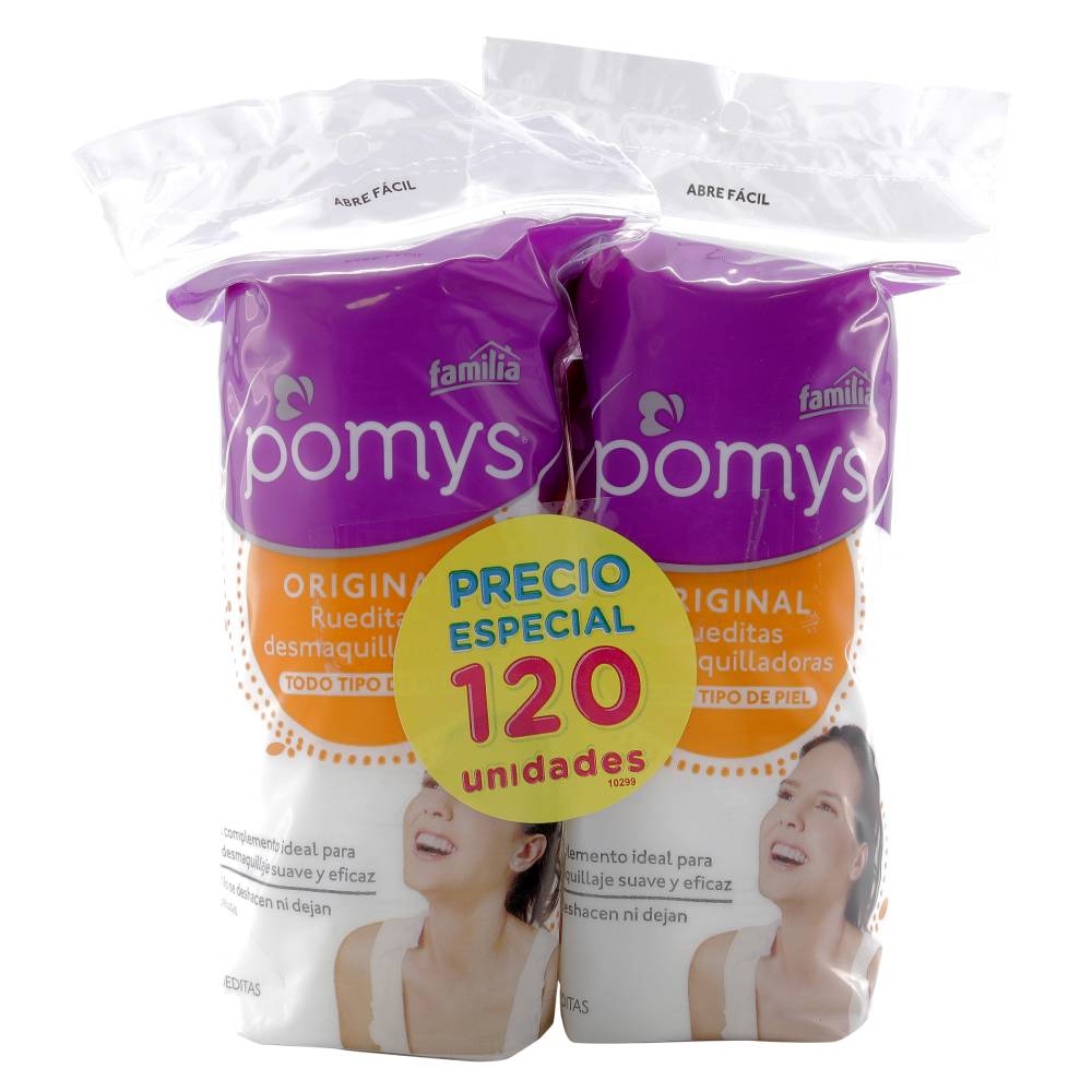 Rueditas Desmaquilladoras Pomys Original 120 Unidades