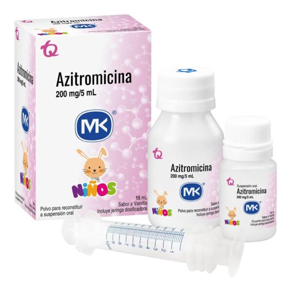 Azitromicina 200mg/5ml Suspension Oral 15 Ml Mk