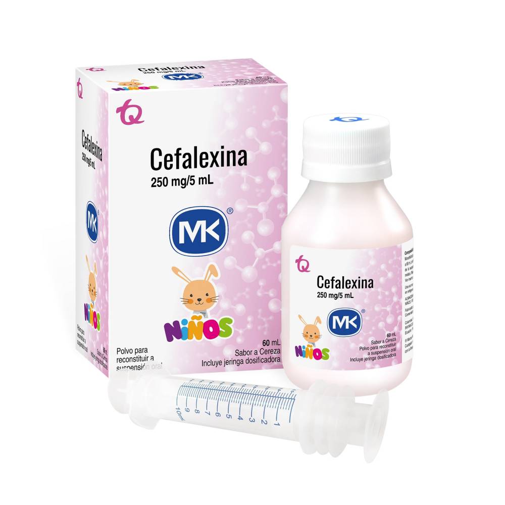 Cefalexina 250mg/5ml Suspensión Oral 60 Ml Mk
