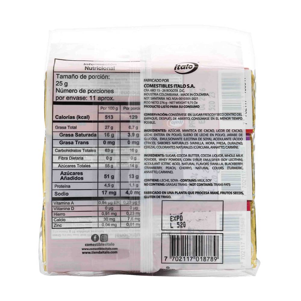 Chocolatinas Italo Surtidas 276 g 6 Unidades - Imagen 2
