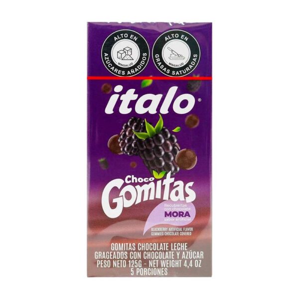Gomas Italo Sabor Mora Recubiertas de Chocolate