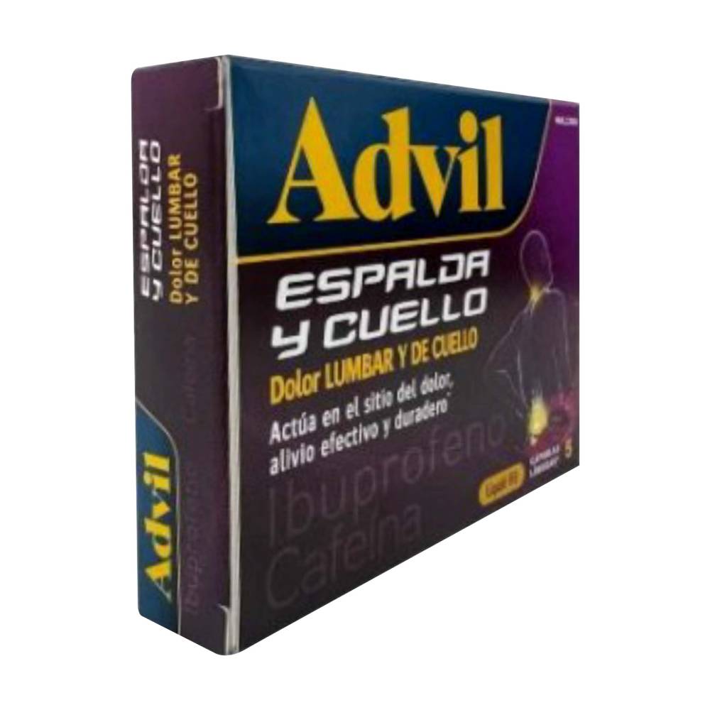 Advil Liquid Fill Para Dolor De Espalda y Cuello 5 Capsulas - Imagen 2