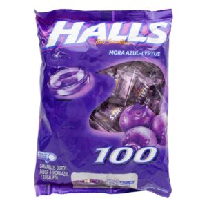 Halls Mora Azul Lyptus 100 Unidades En Pepa