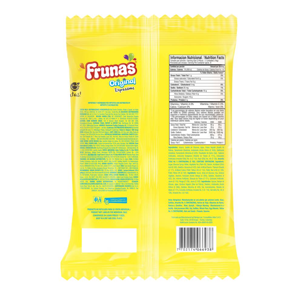 Frunas Expressions En Barra 15 Unidades - Imagen 2